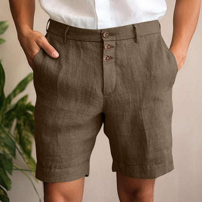 Comfortable And Breathable Cotton-blend Shorts For Leisure And Vacation
