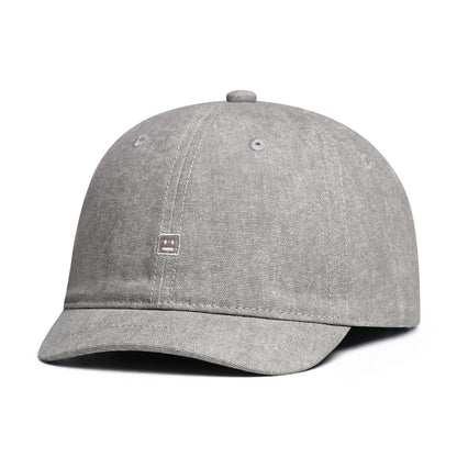 Solid-color Embroidered Robot Smiling Face Short Brim Adjustable Soft-top Simple And Versatile Style Baseball Cap For Daily Use During Travel Or Outings