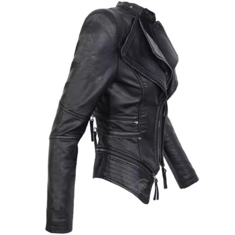 Veste "Onyx Rider" Simili Cuir & Design Patchwork