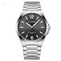 Men's Simple Waterproof Quartz Wristwatch With Steel Band Business Style