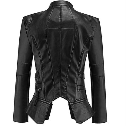 Veste "Onyx Rider" Simili Cuir & Design Patchwork