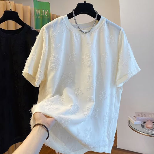 Summer Fashion Mens Breathable High-End Crew-Neck Top