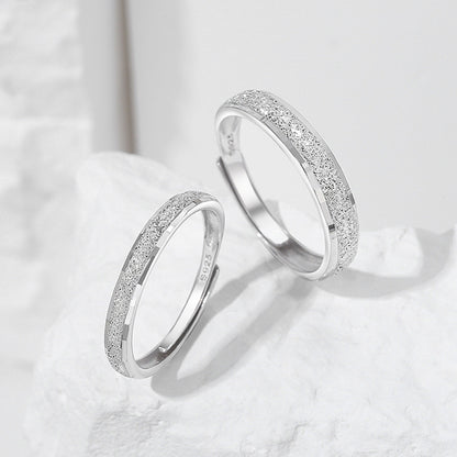 S925 Sterling Silver With You Plain Band Couple Rings, Niche Design Pair Rings, Minimalist Light Luxury & Versatile, Ideal For Gift