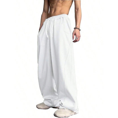 Loose High-street Designer-style Straight-leg Long Pants