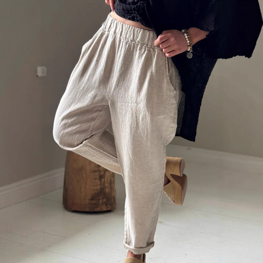 Plus-size Womens Casual Pants With Wrinkle-resistant Treatment