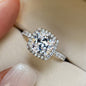 Japanese Style Luxury Square Simulated Diamond Ring, Silver Plated S925 Band
