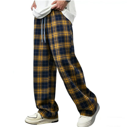 Black And White Checkered Harem Pants For Men