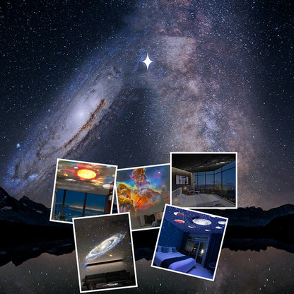 Projecteur de galaxie et veilleuse étoilée : lampe de planétarium avec rotation à 360°, idéale pour chambre d'enfant, cadeau de Saint-Valentin ou décoration de mariage.