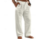Buttoned-pocket Comfortable Holiday Linen Pants