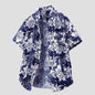 Men's Short-Sleeve Beach Casual Printed Shirt Jacket