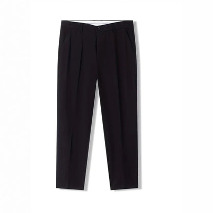Men's Solid-Colored Slim-Fit Business Trousers