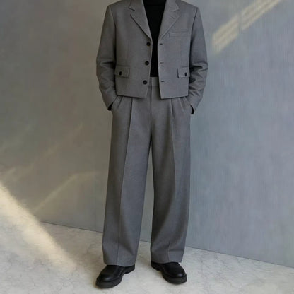 Luxury Single-Breasted Short Men's Suit Two-Piece Jacket And Pants