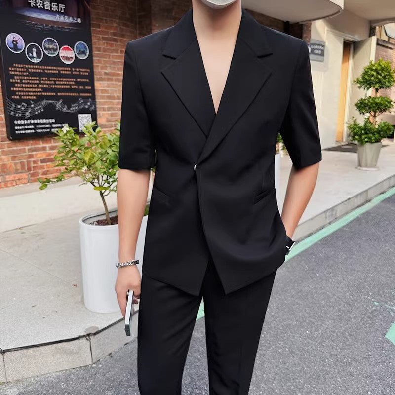 High-end Mens Suit With Three-quarter Sleeves