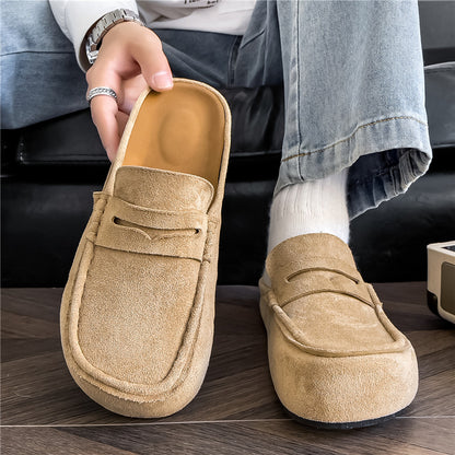 Mules décontractées en daim rétro et confortables, à la mode.