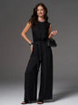 Ensemble pantalon large sans manches pour femme