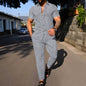Men's Summer Solid-Color Jacquard Lapel Suit