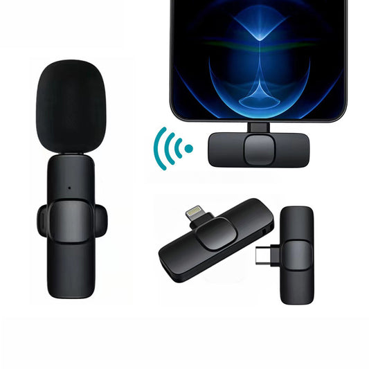 Microphone cravate sans fil : mini micro portable pour enregistrement audio et vidéo, compatible iPhone et Android. Batterie longue durée, idéal pour le direct (Live), le jeu vidéo et les créateurs de contenu.