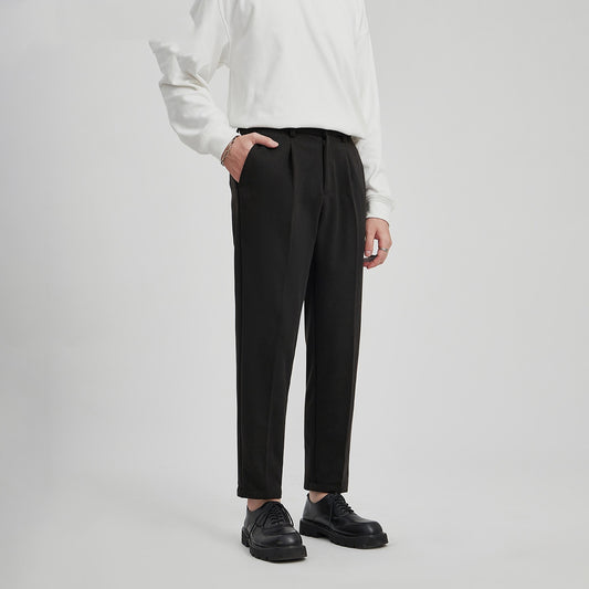 Men's AutumnWinter Straight-Leg High-End Trendy Business-Casual Suit Pants