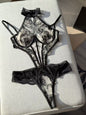 Embroidered Underwire Push-up Backless Bodysuit
