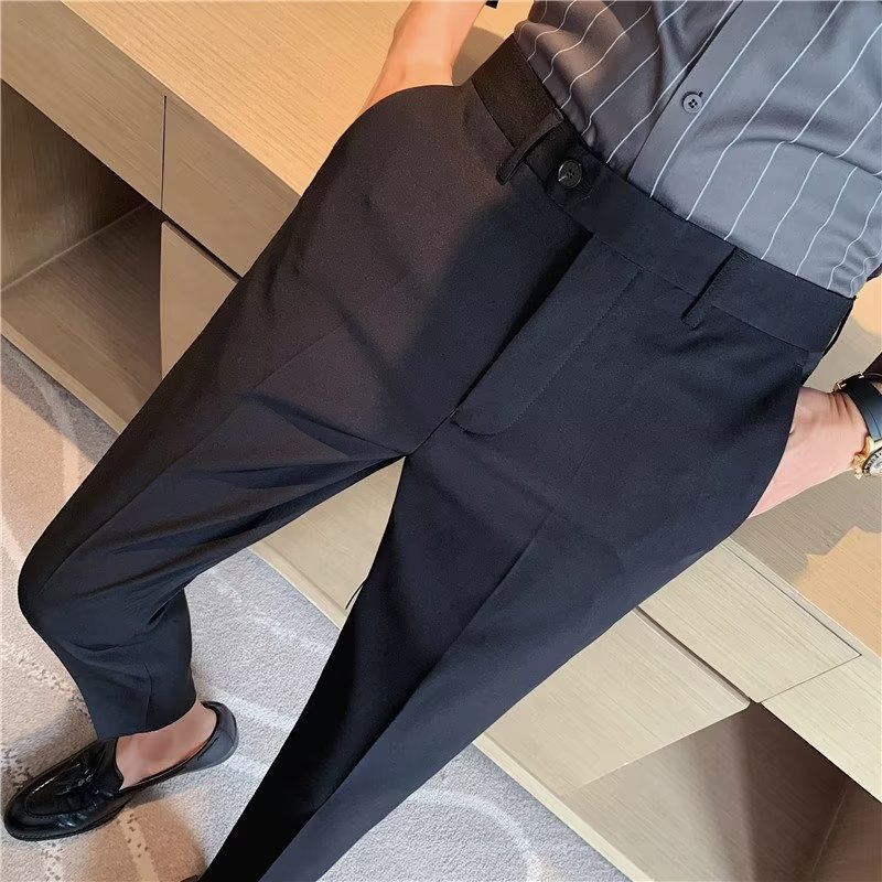 SpringAutumn Cropped Casual Pants For Men
