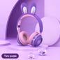 Casque sans fil avec oreilles de lapin : lumineux, extensible et avec micro intégré.