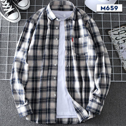 Springautumn Casual Thin Men's Plaid Shirt