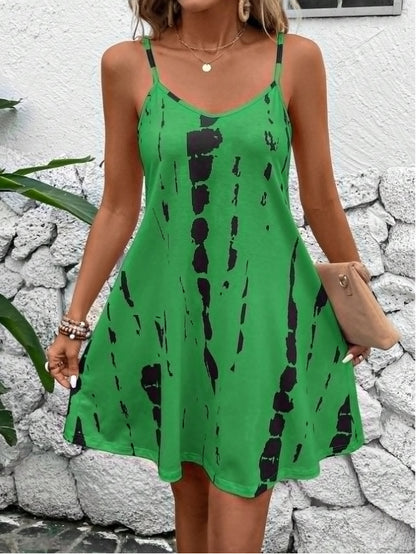 Casual Elegant Resort Date V-Neck Printed Mini Dress