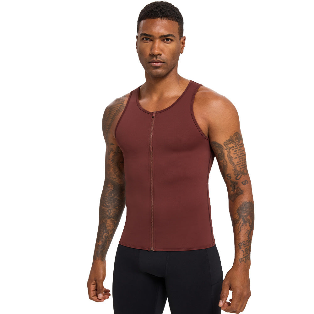 Form-fitting Fitness Top With A Zipper Sports Tank Top