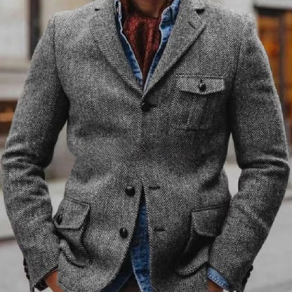 European And American Men's Herringbone Suit Jacket