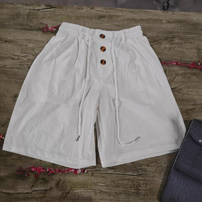 Men's Loose-Fit American-Style Linen Beach Casual Washed Button-Up