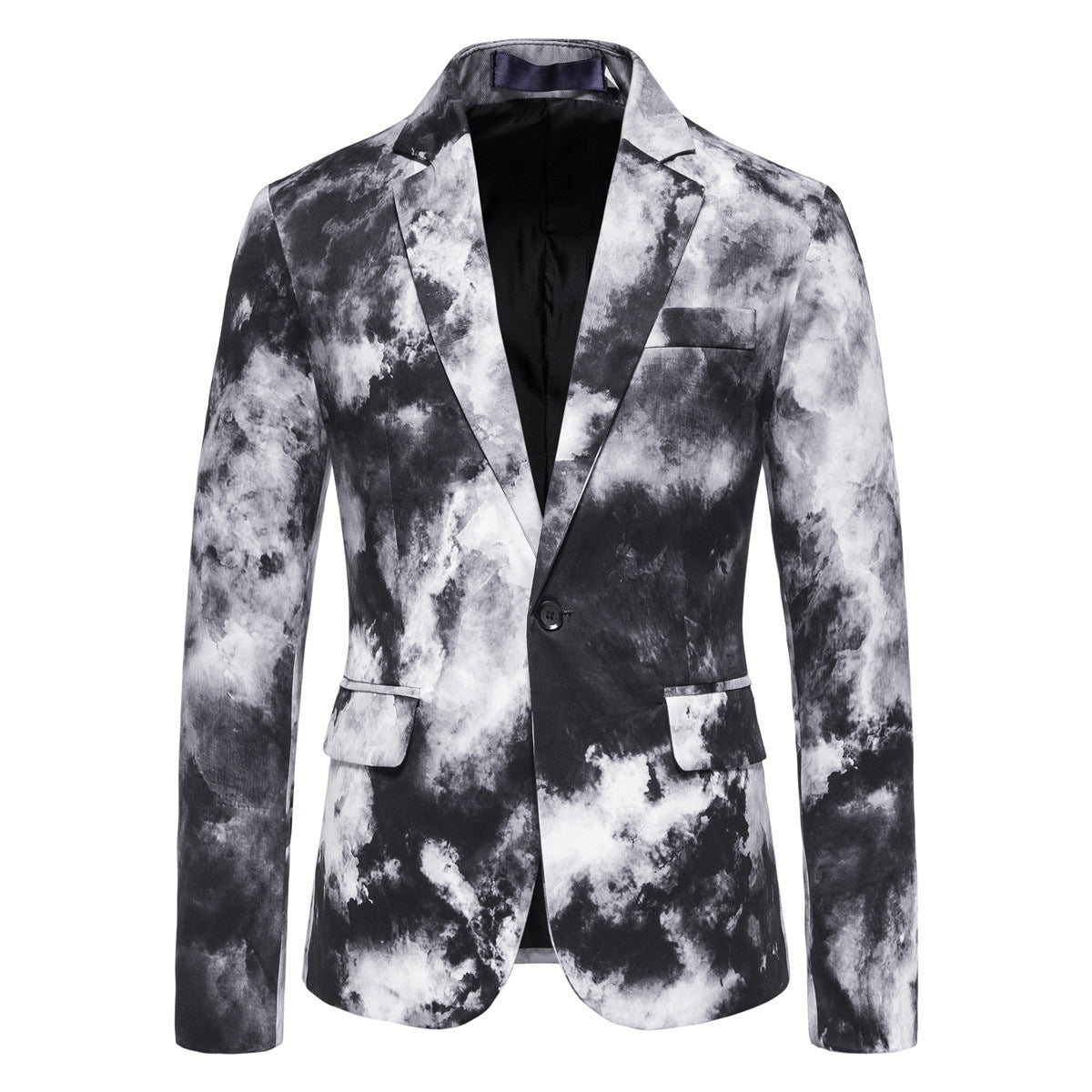 Veste de costume décontractée boutonnée à imprimé pour homme.