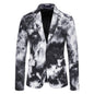 Veste de costume décontractée boutonnée à imprimé pour homme.