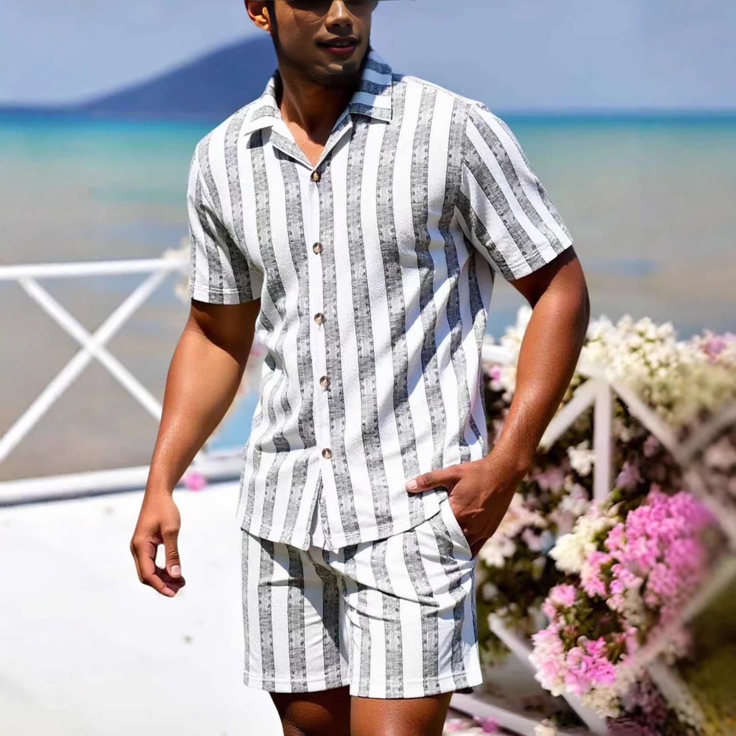 Ensemble Estival – Chemise &amp; Short Blanc