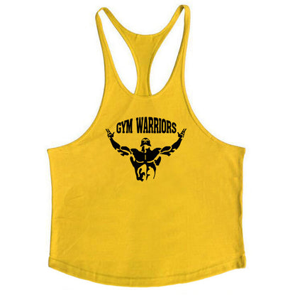 Muscle Man Fitness Training Outfit Pure Cotton Tank Top With Thin Shoulder Straps