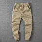Men's Black Loose Straight-Leg Ankle-Length Drawstring Sweatpants