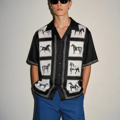 Cuban-flag Print Men's Short-sleeve Shirt