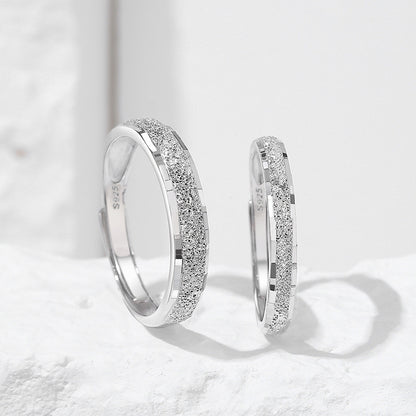 S925 Sterling Silver With You Plain Band Couple Rings, Niche Design Pair Rings, Minimalist Light Luxury & Versatile, Ideal For Gift