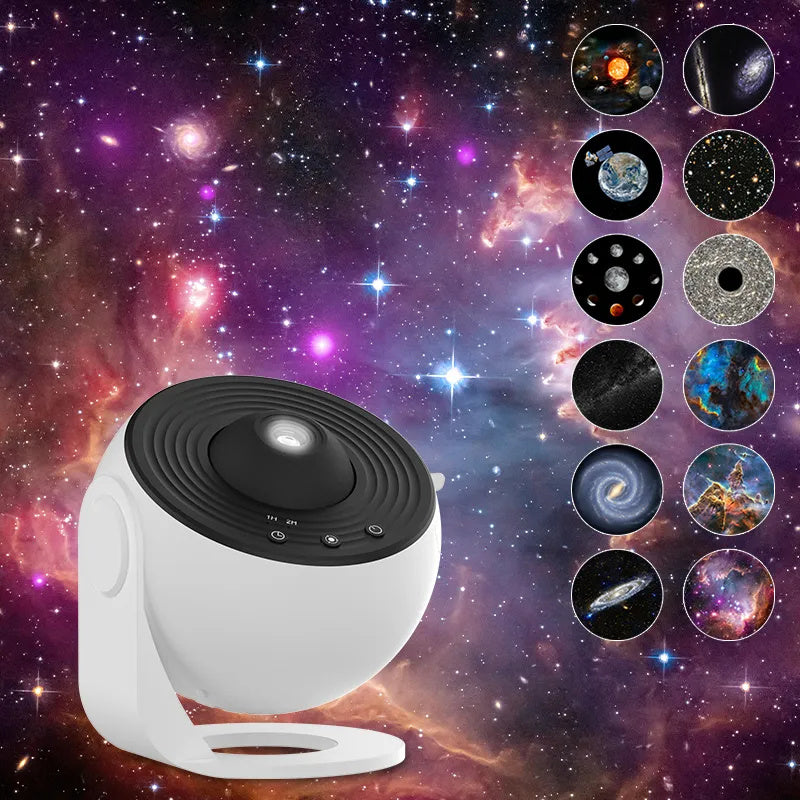 Projecteur de galaxie et veilleuse étoilée : lampe de planétarium avec rotation à 360°, idéale pour chambre d'enfant, cadeau de Saint-Valentin ou décoration de mariage.