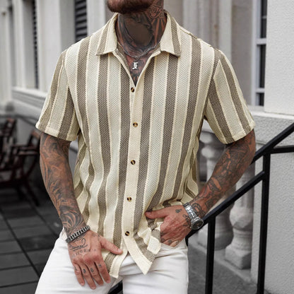 European And American Men's V-Neck Shirt