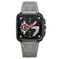 Neutral Square Calendar Multi-Function Six-Hand Quartz Mens Watch