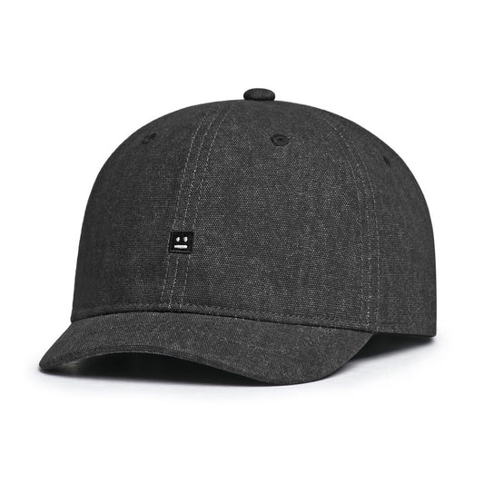 Solid-color Embroidered Robot Smiling Face Short Brim Adjustable Soft-top Simple And Versatile Style Baseball Cap For Daily Use During Travel Or Outings