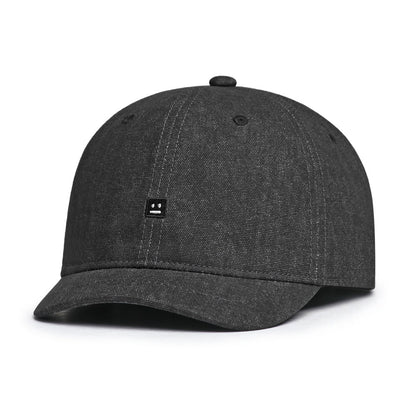 Solid-color Embroidered Robot Smiling Face Short Brim Adjustable Soft-top Simple And Versatile Style Baseball Cap For Daily Use During Travel Or Outings