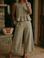 Ensemble "Urban Flow" -Top a Volants & Pantalon 3/4