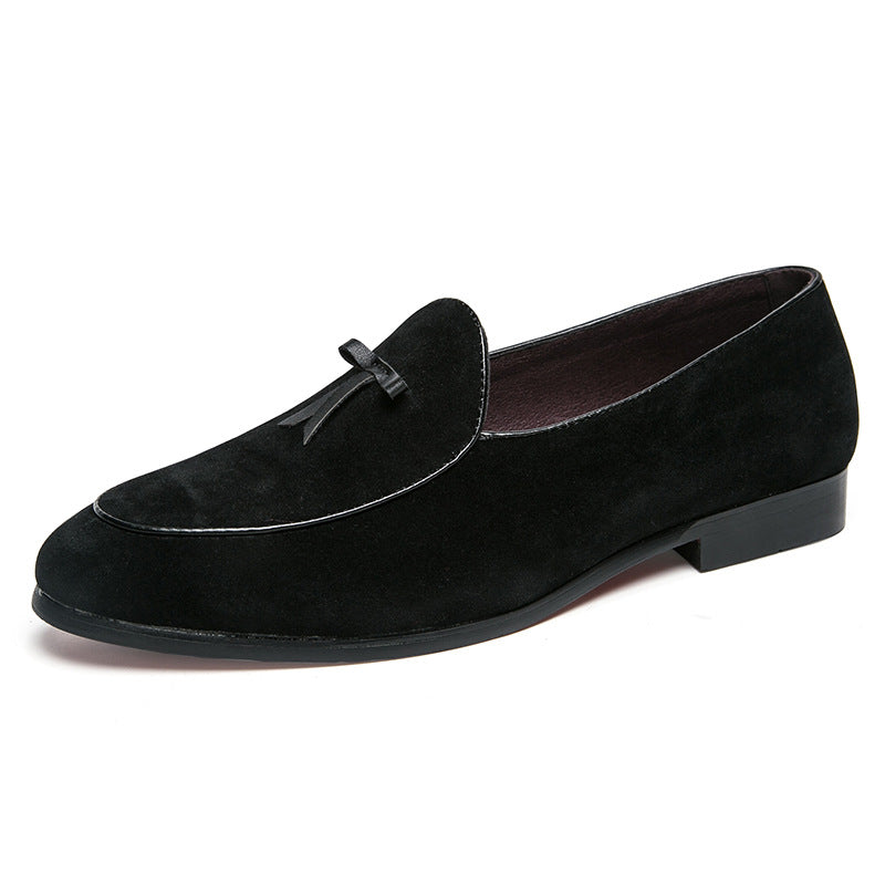 Mocassins Slip-On en Daim avec Détails Pompons
