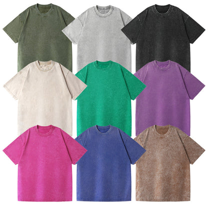 Retro Heavyweight Short-sleeve T-shirt Washed Cotton