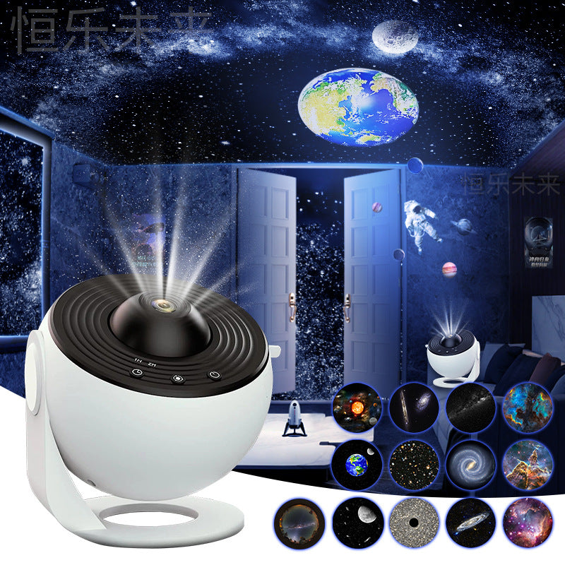Projecteur de galaxie et veilleuse étoilée : lampe de planétarium avec rotation à 360°, idéale pour chambre d'enfant, cadeau de Saint-Valentin ou décoration de mariage.