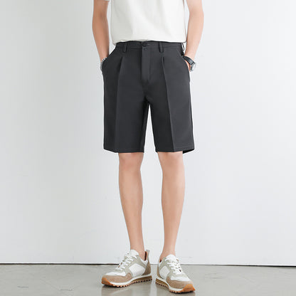 Men's Straight-Leg Plus-Size Business Suit Shorts
