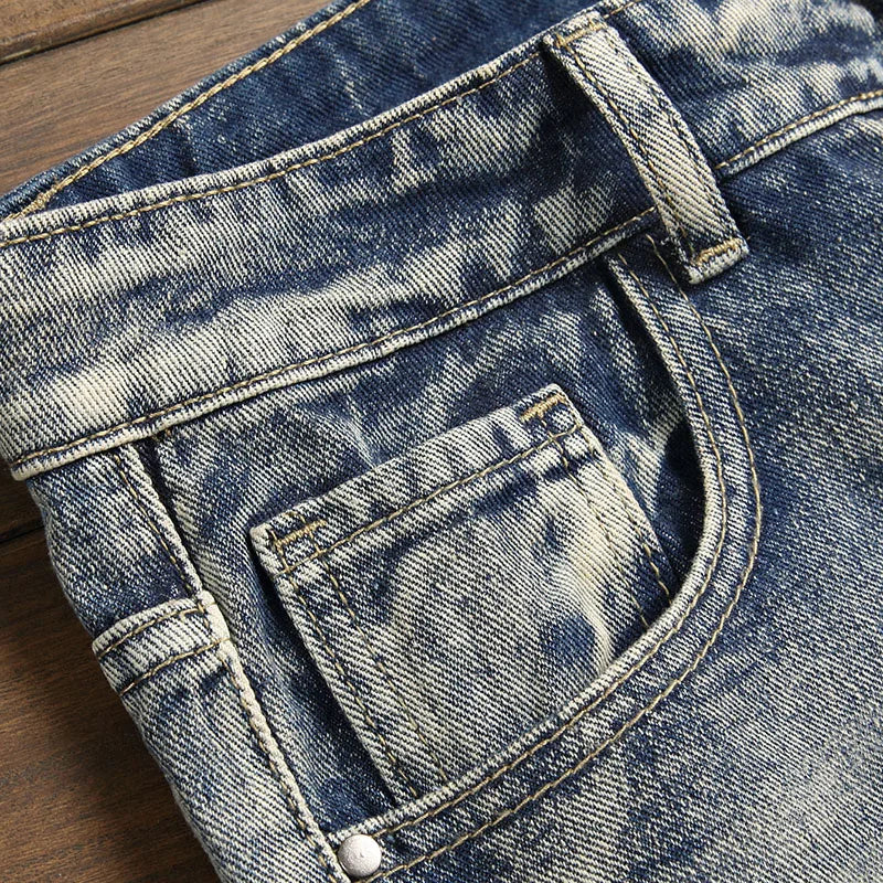 Jean Slim Classique en Denim Rigide – Style Casual Épuré &amp; Confort Toutes Saisons