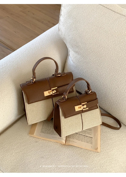 Elegant Versatile Ladies Crossbody Bag Handbag  Bag Fashionable Outgoing Small Handle Bag Commuting Style Detachable Strap