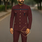 Ivory Formal Safari Suit Custom Made Indian Menswear for Wedding Groom Men's 2pcs Set Jacket Pants Slim Fit Party Dress